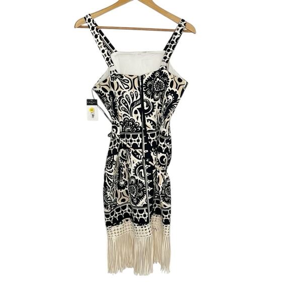 Womens Tahari ASL Border Print Fringe Sheath Dress Size 4 - Picture 8 of 11